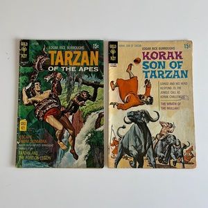 Tarzan Of The Apes Comic Book #193 + Korak Son of Tarzan #37 Gold Key UC